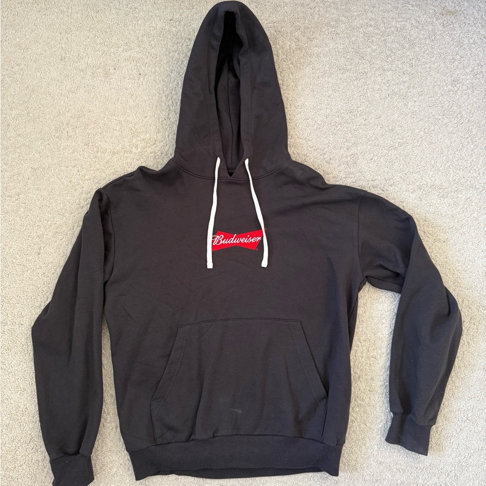 Pacsun Budweiser Black Hooded Sweatshirt - Classic Logo Men's Hoodie